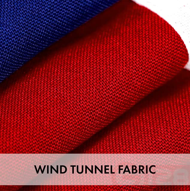 G128 folded flag showing 220GSM fabric thickness benefit durability and heft