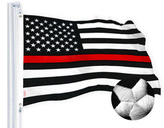 G128 thin red line flag front view showing bold contrast and honor