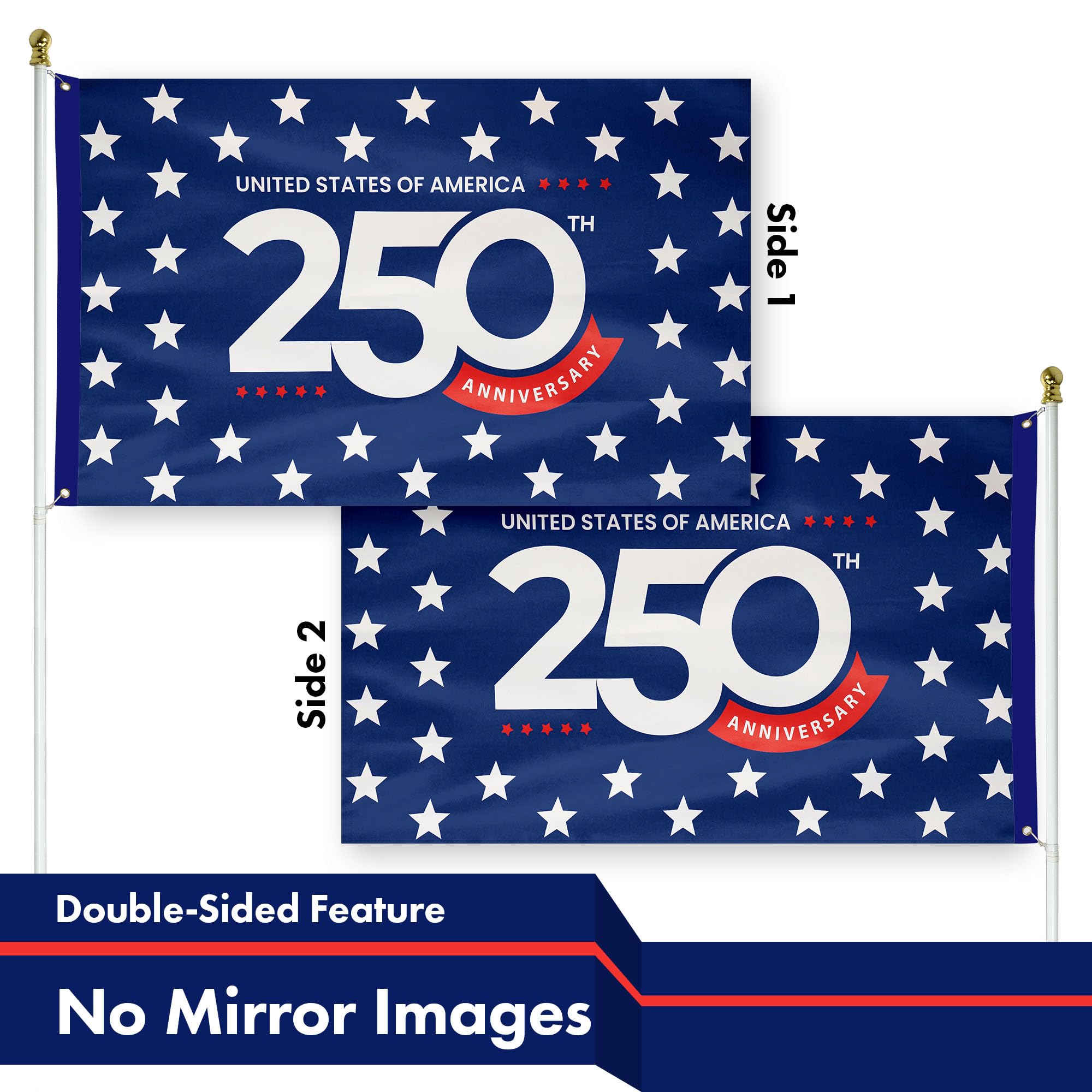 G128 double-sided display showing matching readable design on both sides