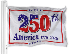 G128 flag front view showing clear 1776–2026 design and vibrant colors