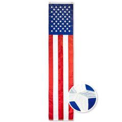 G128 front view of vertical bunting showing full flag and colors for striking display