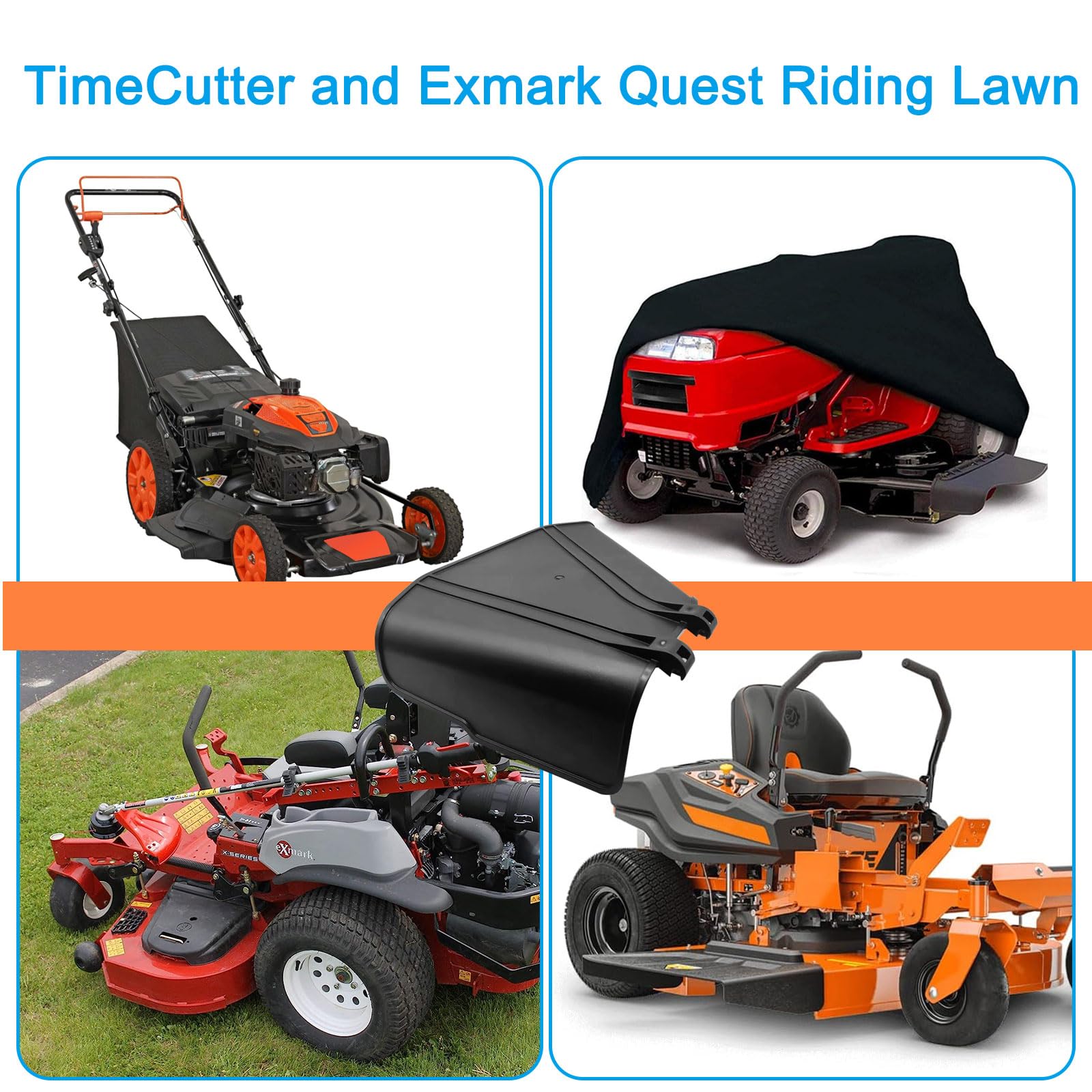 Gabasinover deflector installed on mower during mowing demonstrating improved clipping flow