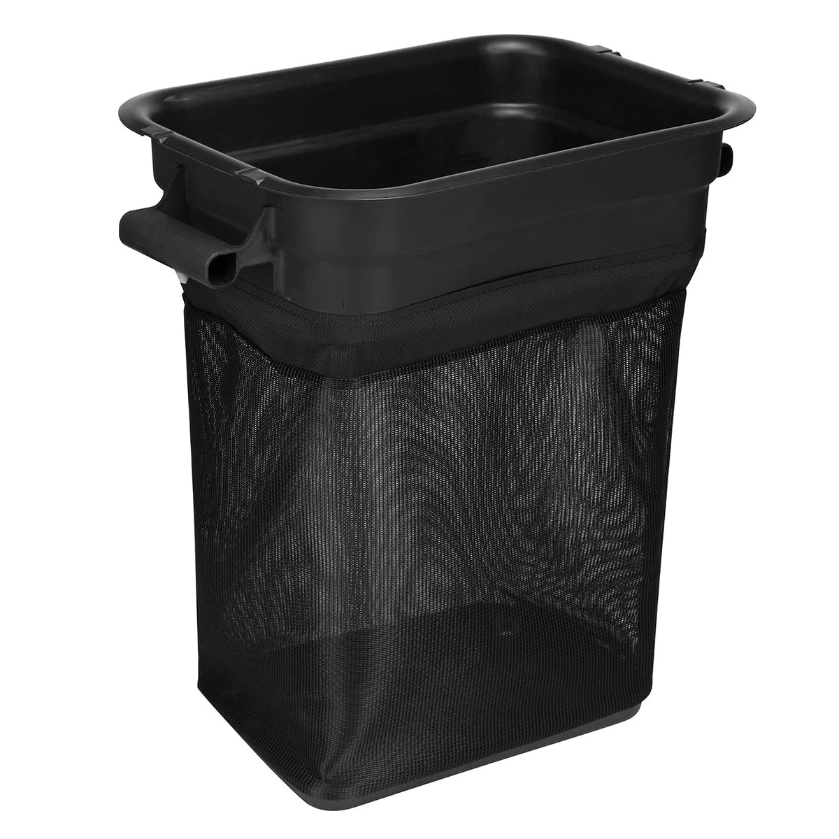 Gabasinover front view of lawn tractor bagger container showing fit and benefit