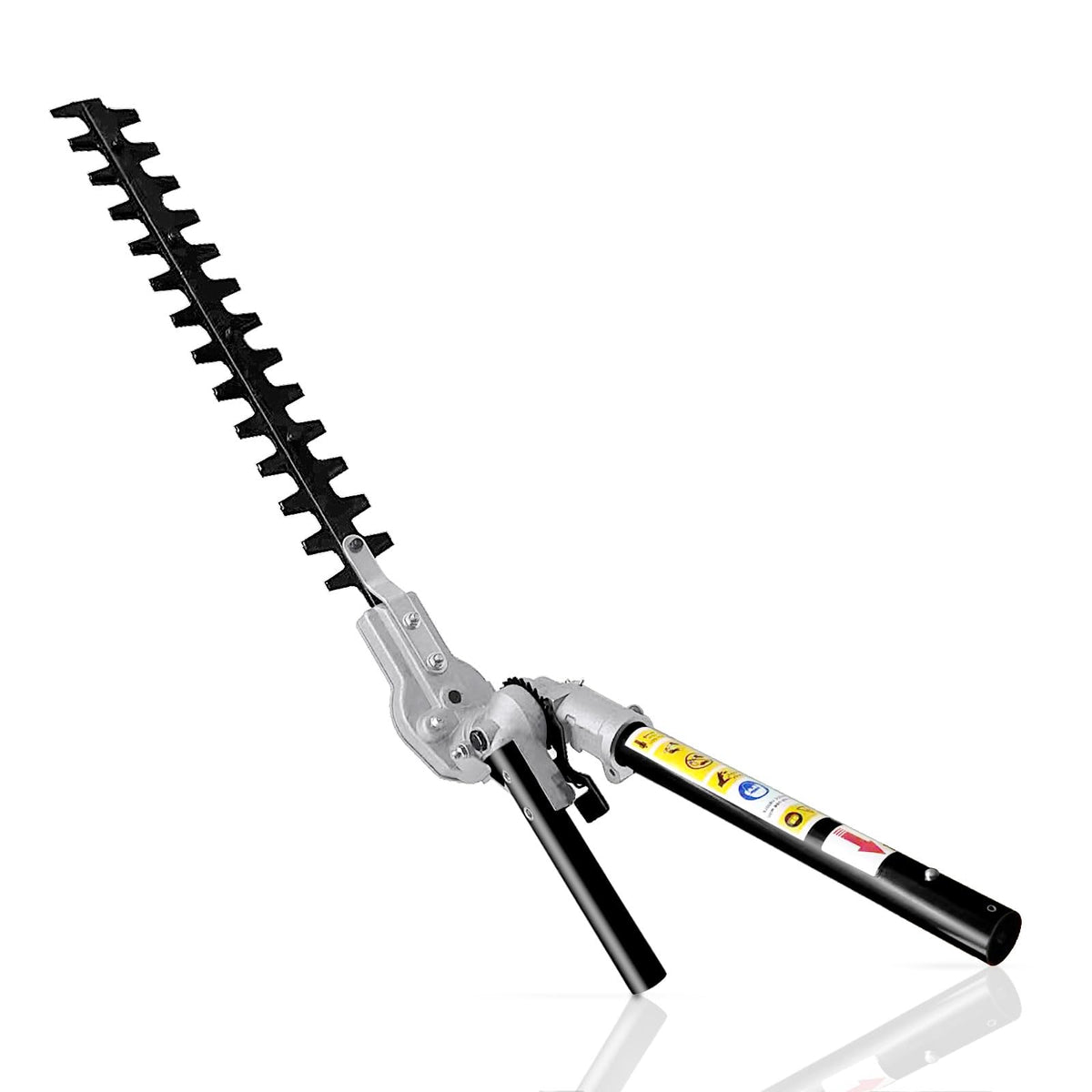 Gabasinover front view of hedge trimmer attachment showing durable housing and coupling benefit
