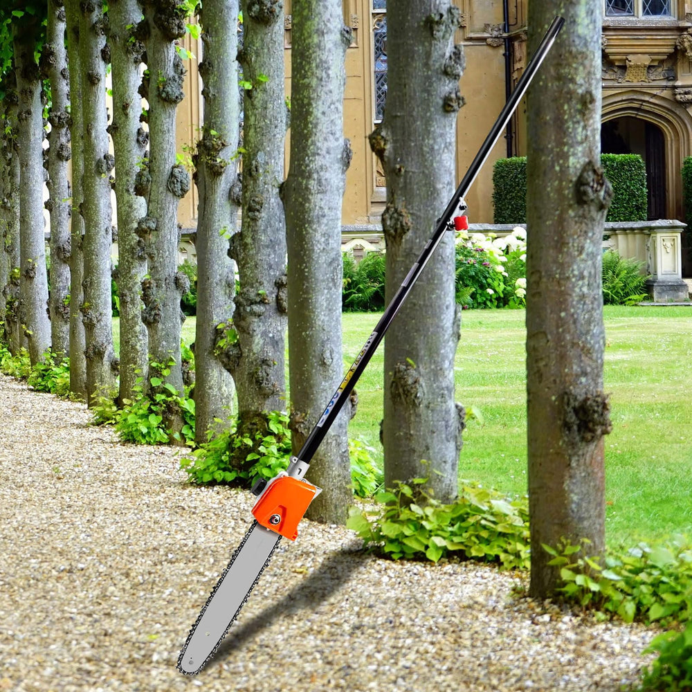 Gabasinover pole length beside measuring tape showing extended reach up to eleven feet