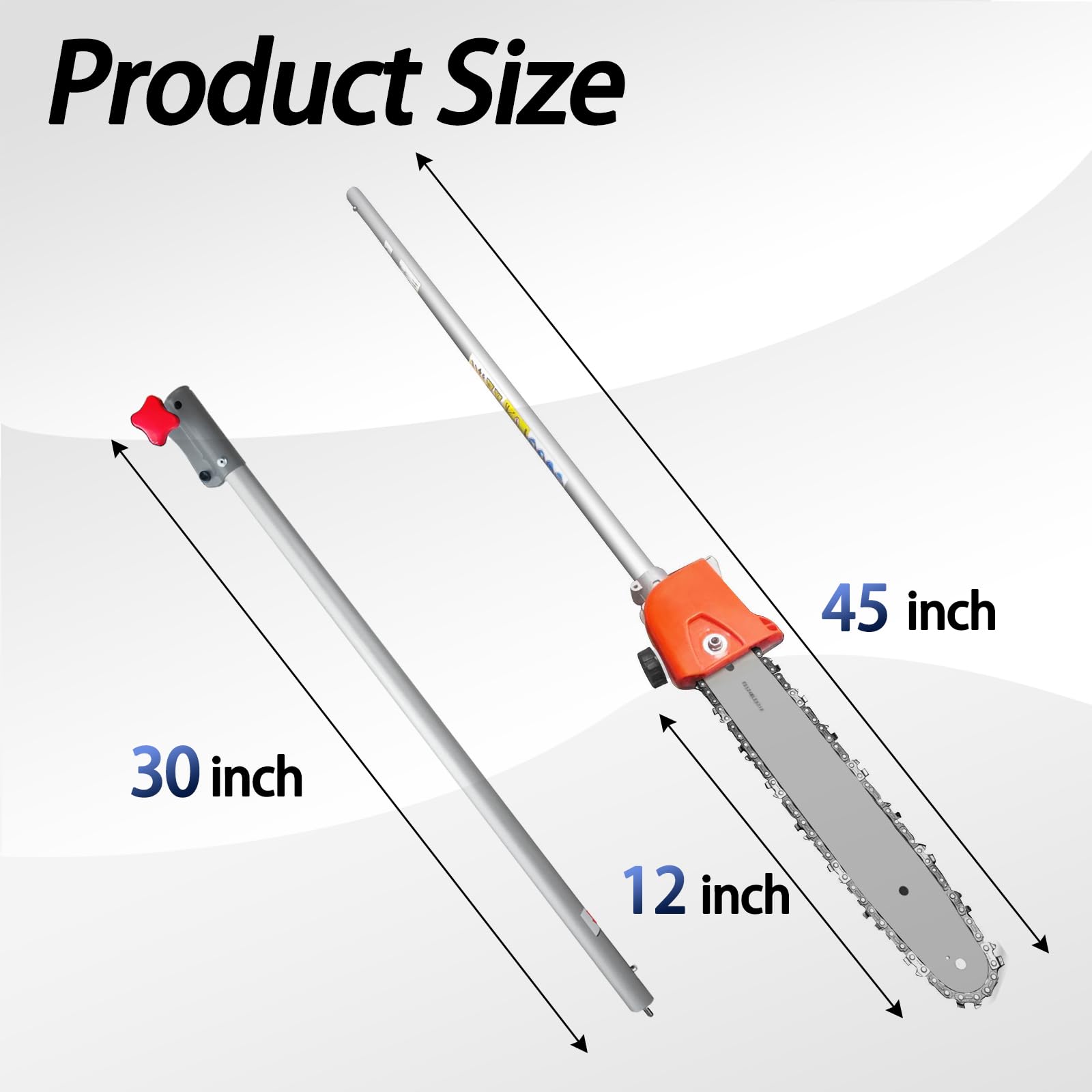 Gabasinover extension pole detail highlighting reach and secure connection benefit