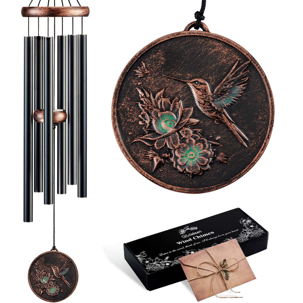 Gabzart hummingbird front view showing copper finish and decorative appeal