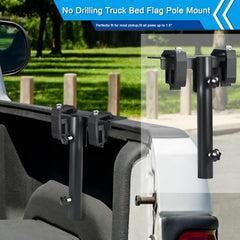 GADFISH mounted pole on pickup in use, stable on the road