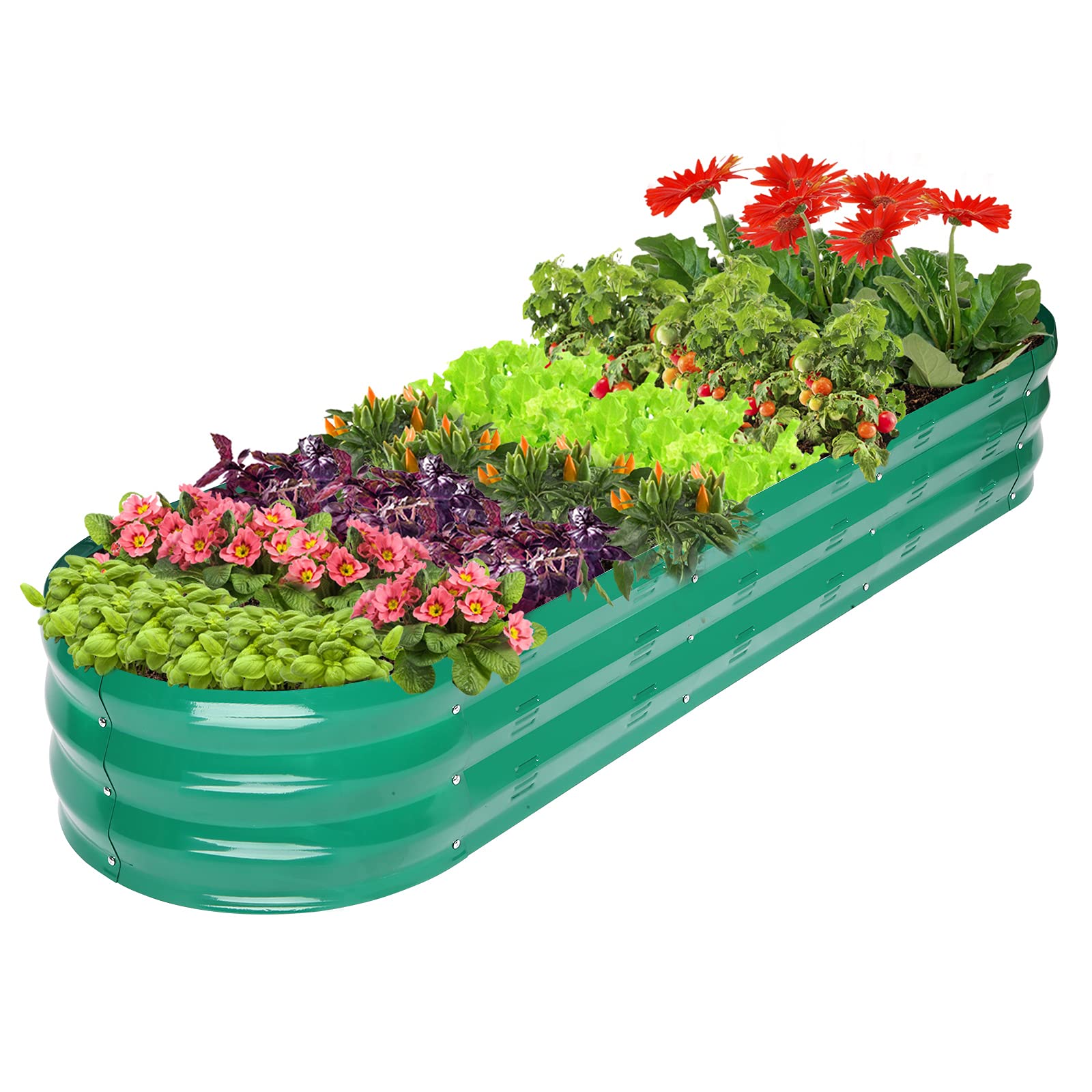 GADI planted with vegetables and flowers demonstrating productive 7 cu ft growing space