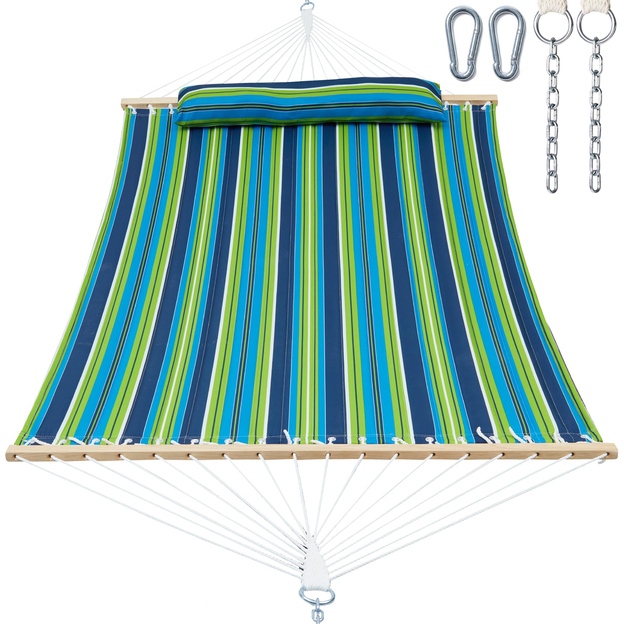 gafete front view hammock showing full spreader bar and roomy bed for two