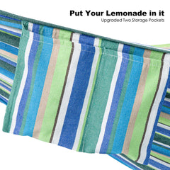 gafete hammock curved spreader bar and cotton ropes showing anti-rollover stability
