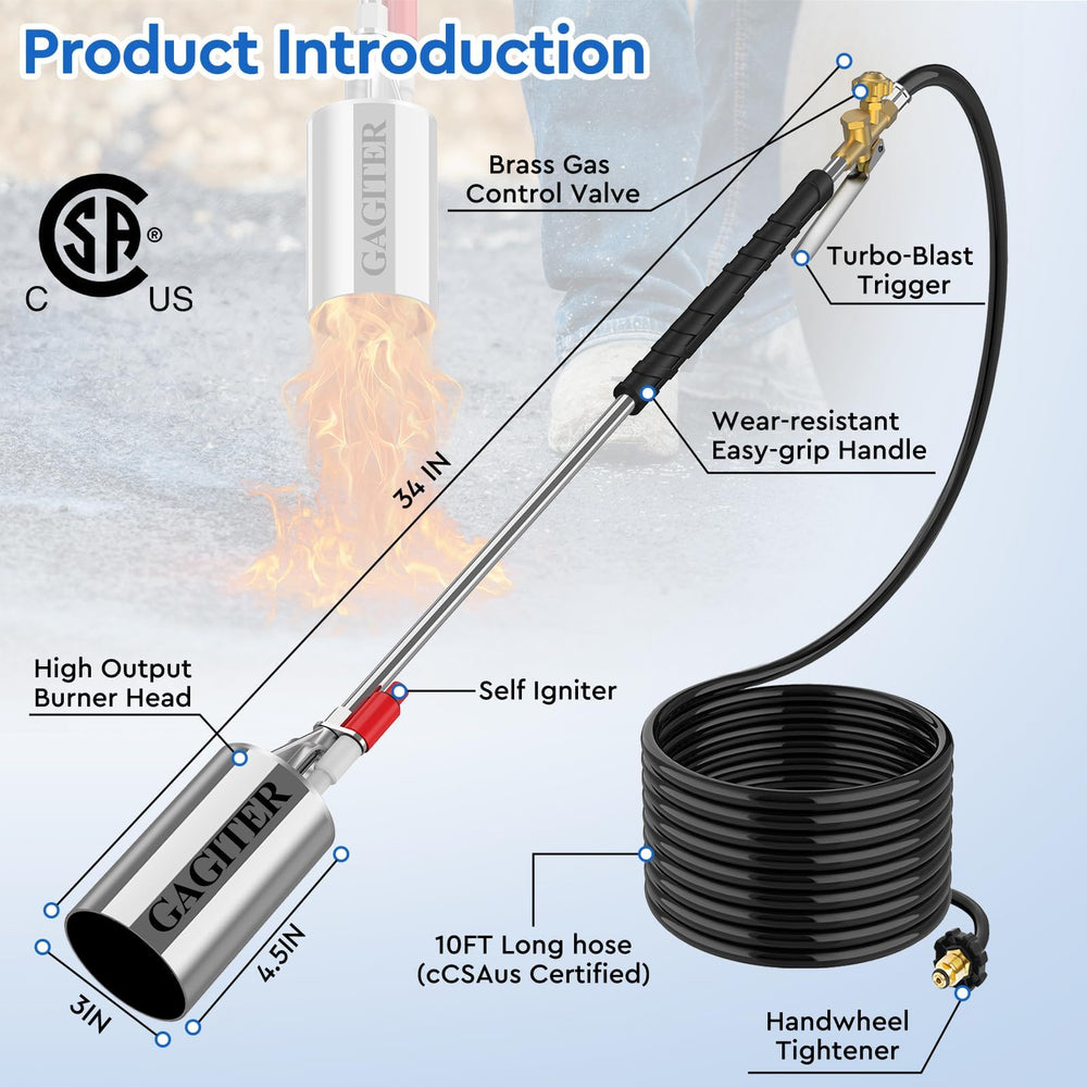 GAGITER 10ft hose and reverse-thread POL valve demonstrating safe easy connection