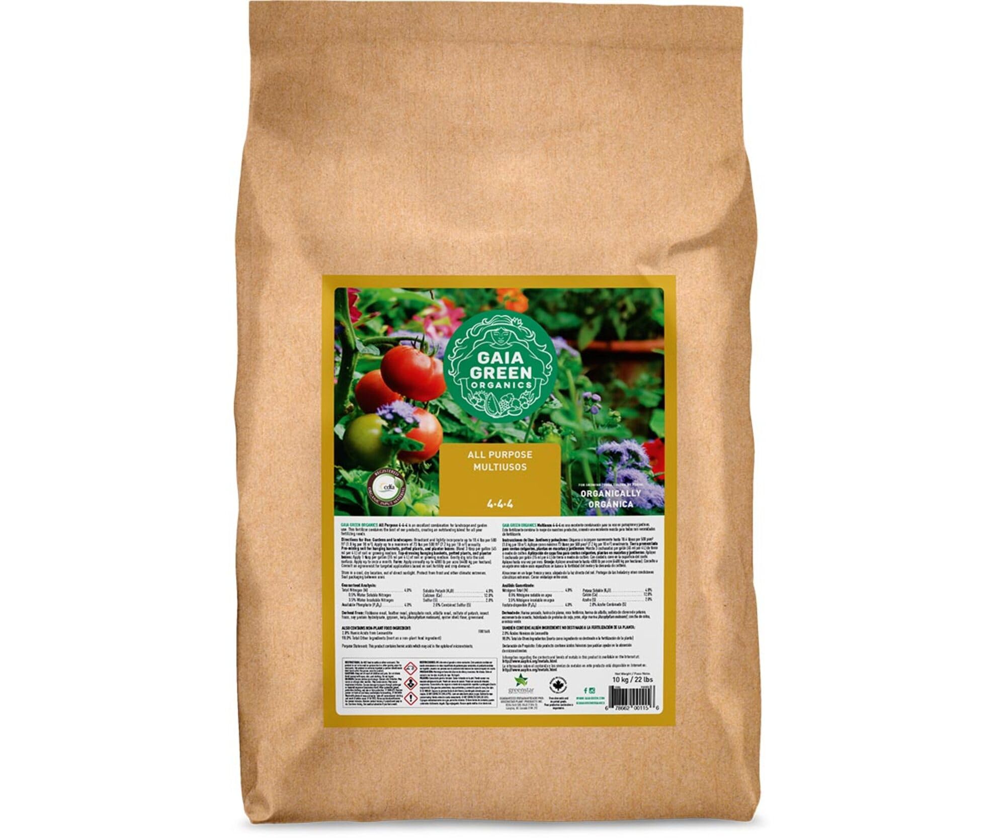 Gaia Green 10 kg bag front packaging showing product name and balanced nutrients