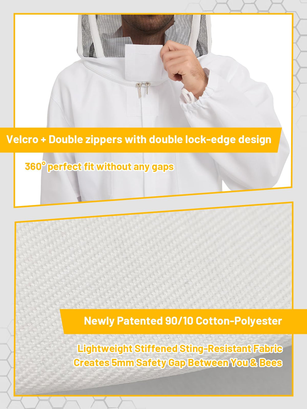 GAIACOLMEIA mesh sleeve breathability for cooler, ventilated hive work