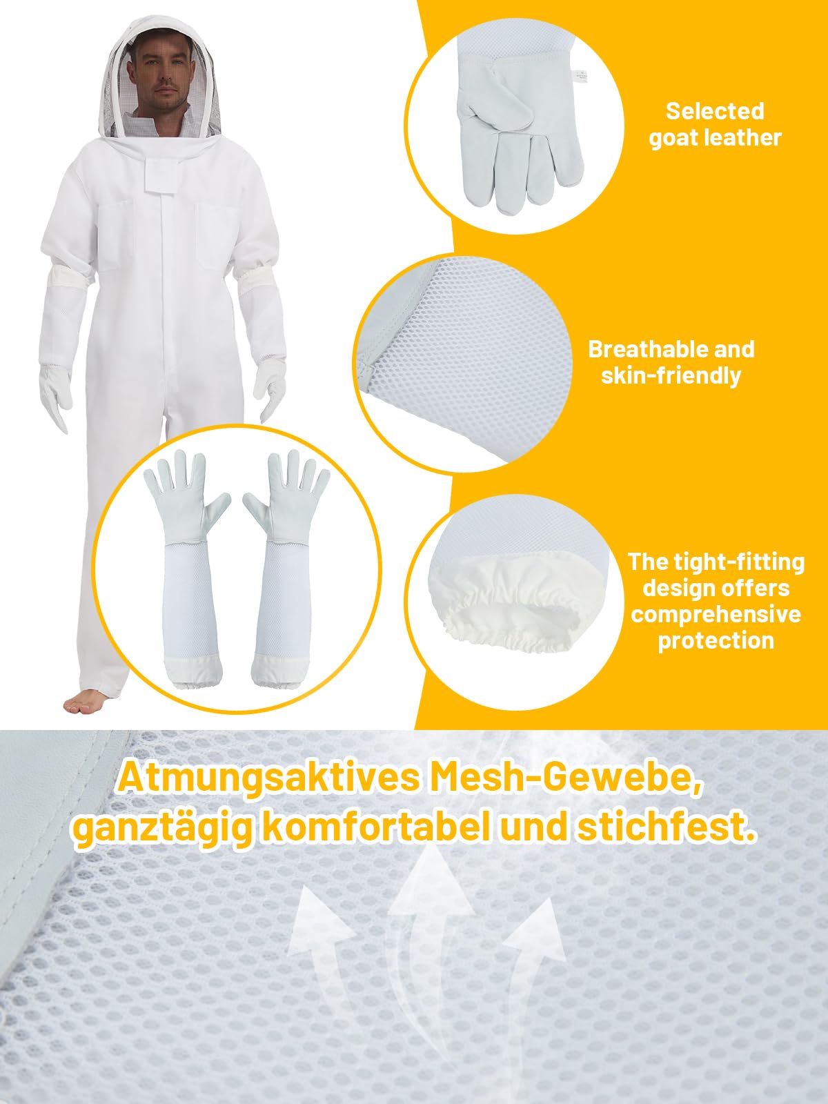 GAIACOLMEIA zipper and Velcro seal detail ensuring a 360° protective closure