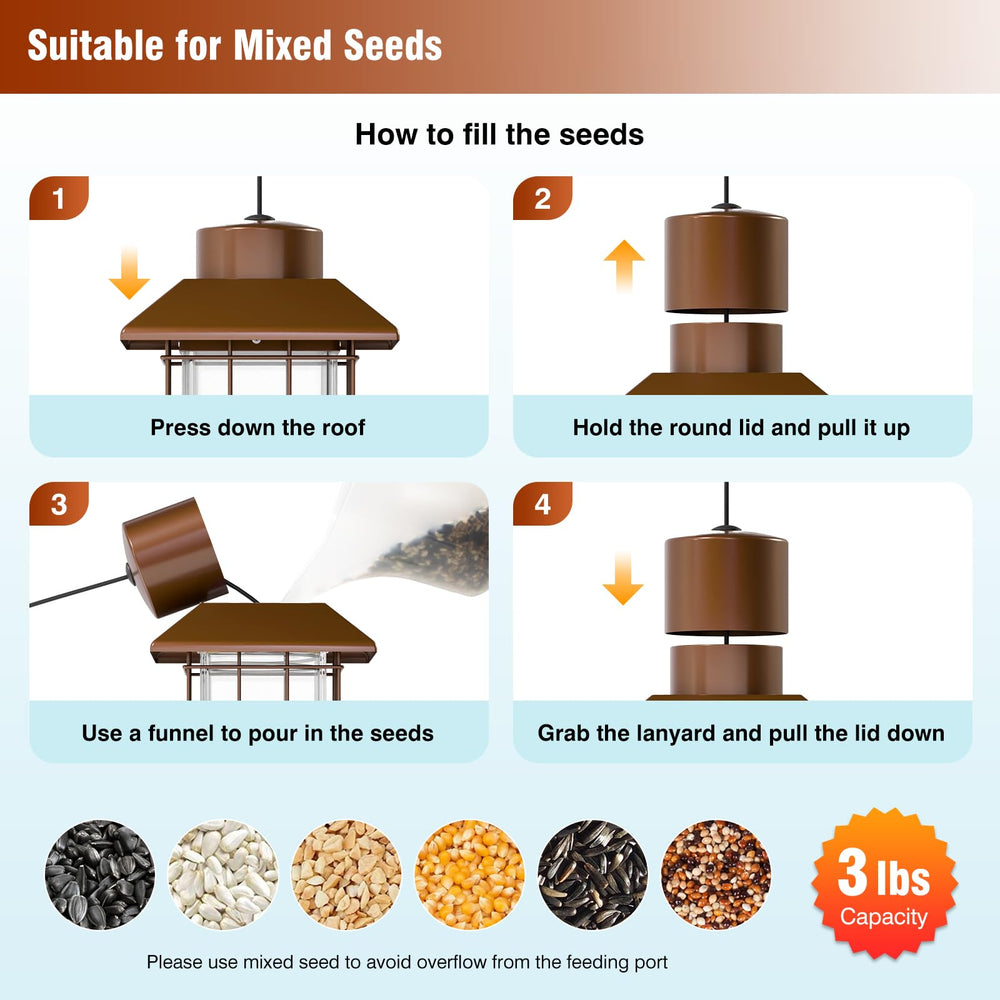 GAINSEN feeder in use with cardinals and finches showing bird attraction benefit