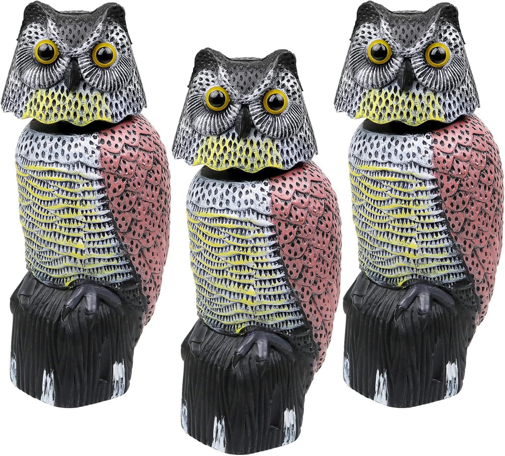 Galashield owl decoy front view showing realistic shape and deterrent effect