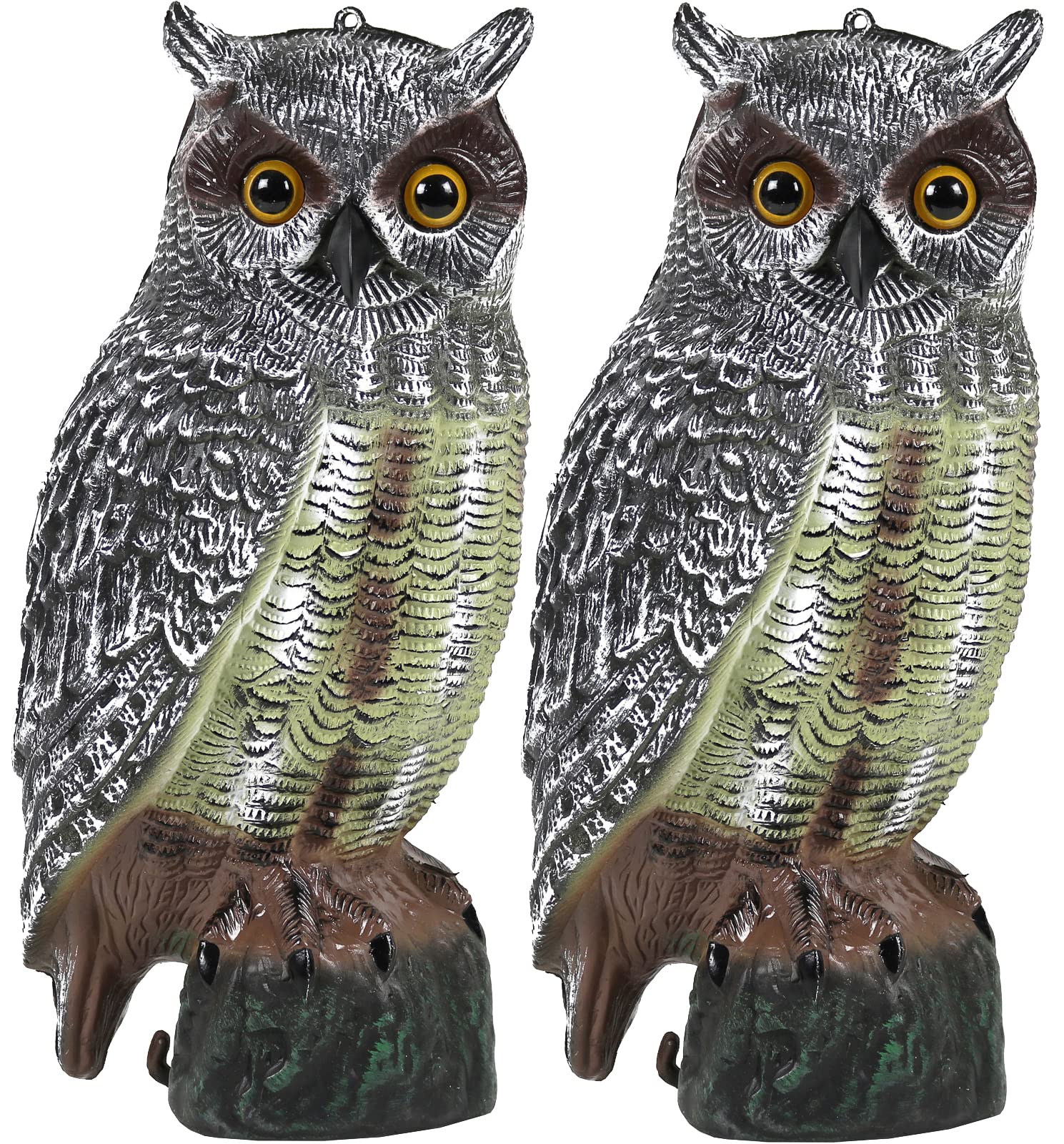 Galashield front view of owl pair showing realistic texture and bird deterrence
