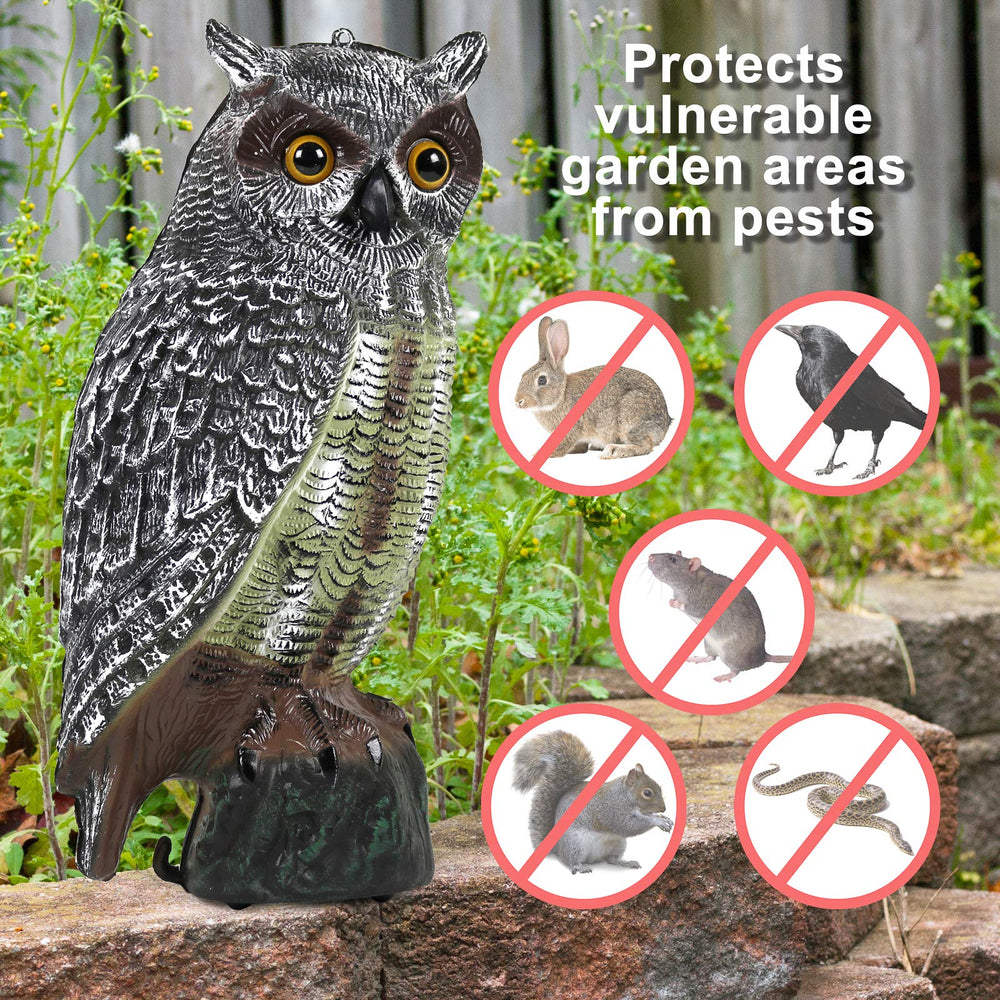 Galashield owl mounted on pole for elevated, stable outdoor placement