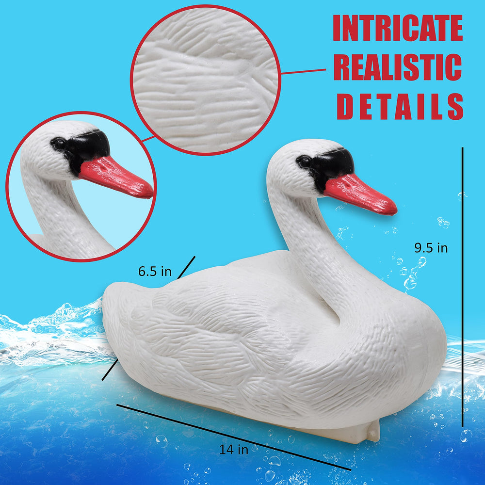 Galashield swan decoy side profile highlighting lifelike shape and deterrent look