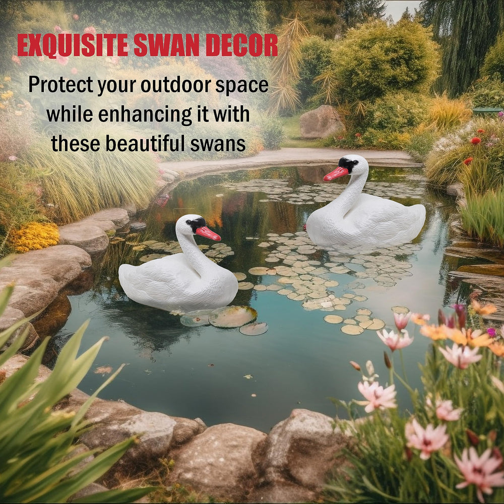 Galashield swan decoy next to hand showing lightweight easy handling benefit