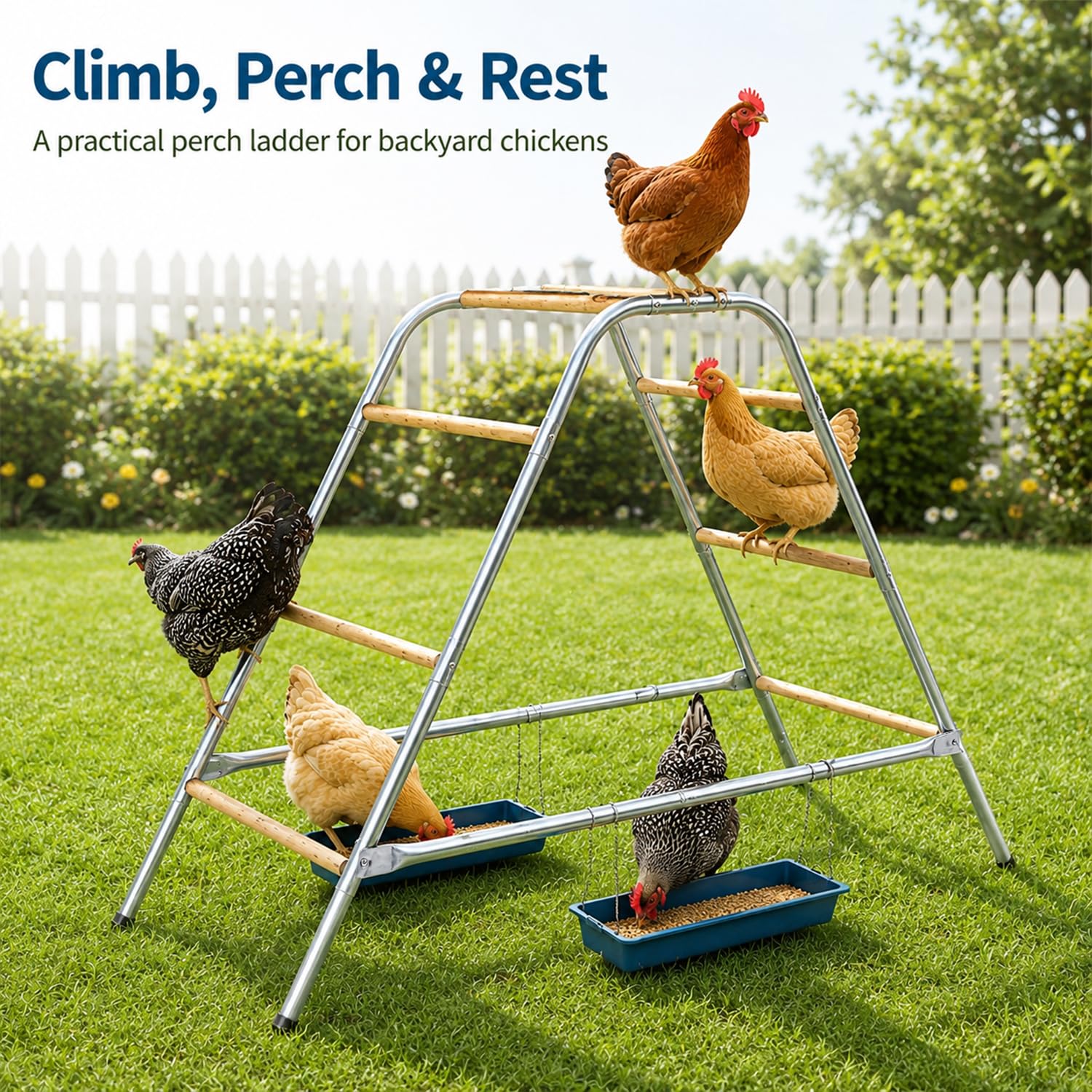 Galaxivortexz anti-slip foot caps detail to prevent tipping on lawn or coop floor