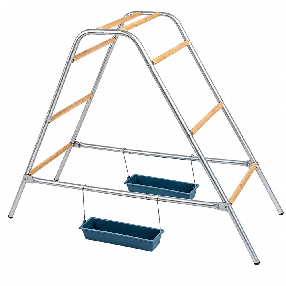 Galaxivortexz front view shows freestanding roost and ladder for organized perching