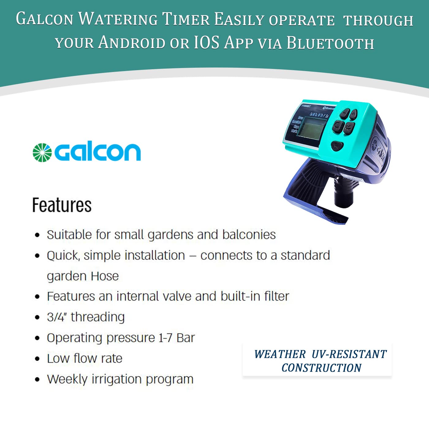 Galcon app screen paired with Galcon 11000 enabling remote schedule adjustments