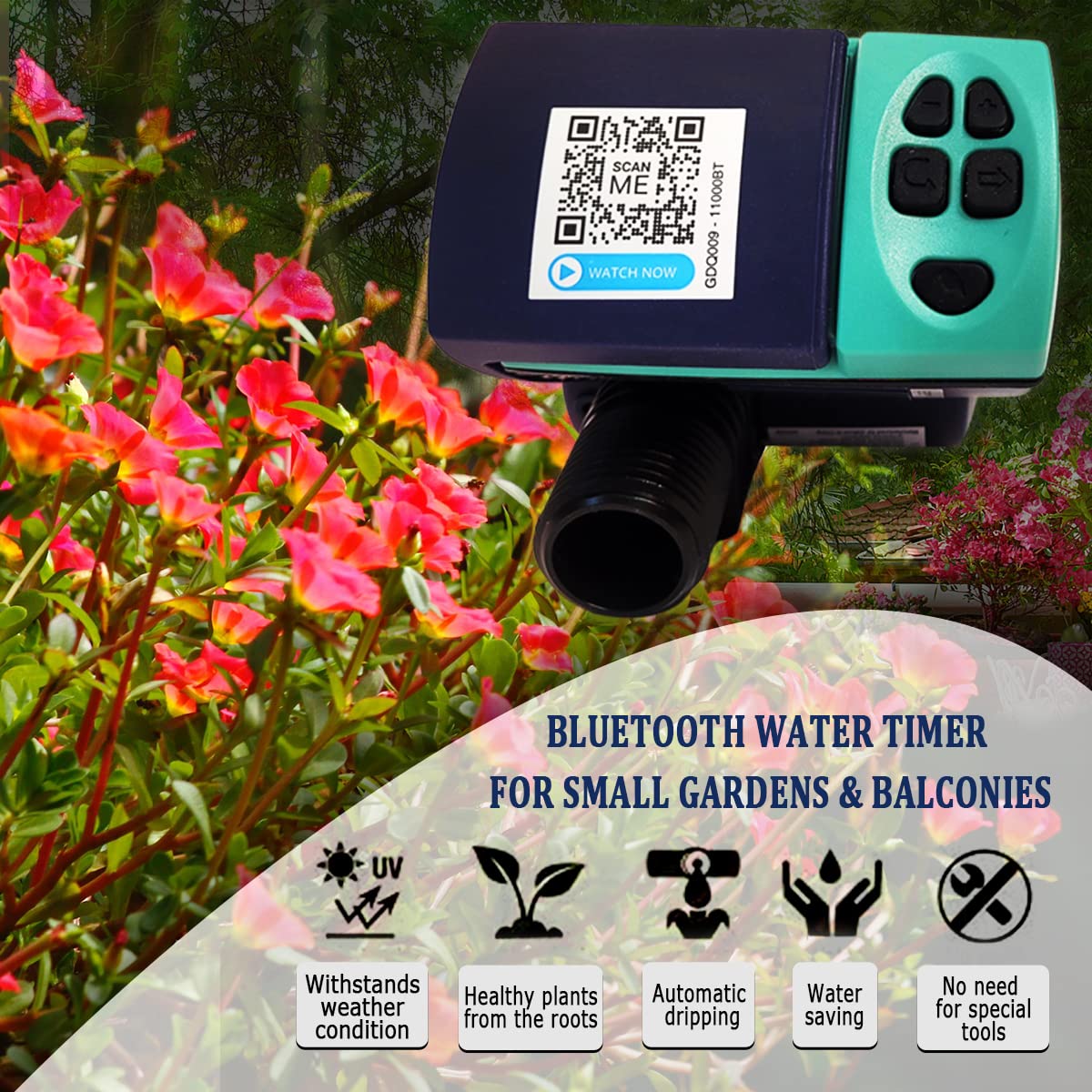 Galcon 11000 mounted on outdoor faucet showing easy installation and secure fit
