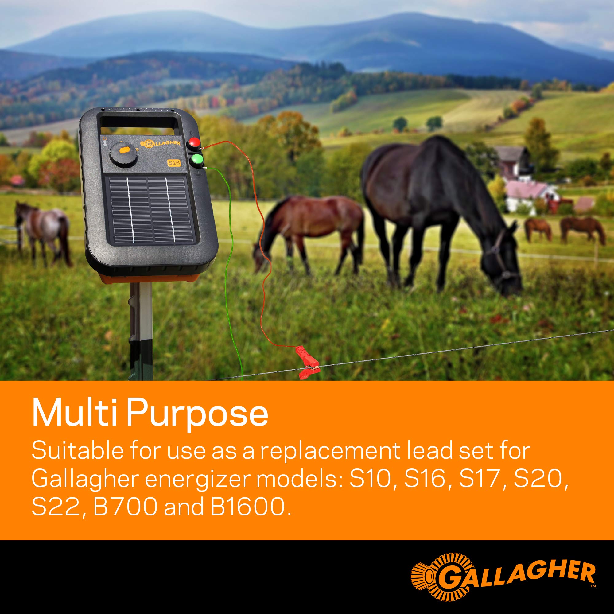 Gallagher alligator clip attached to energizer terminal for secure power transfer