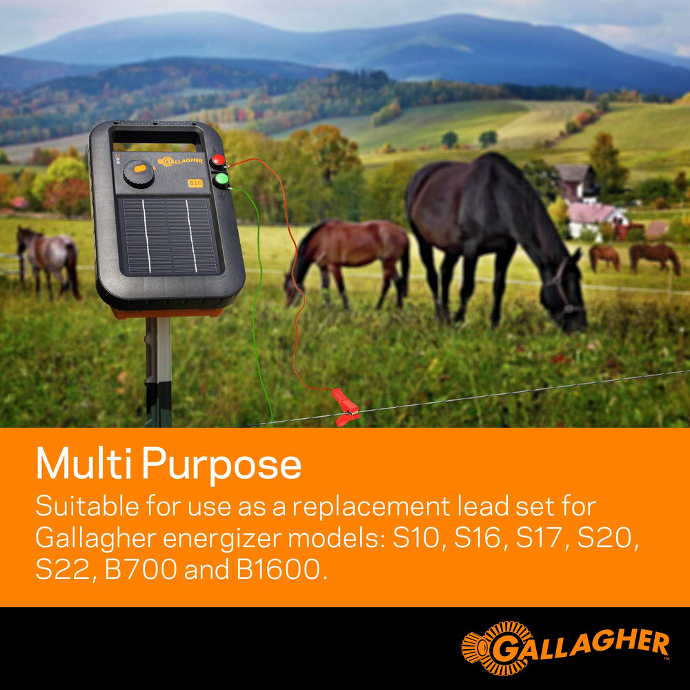 Gallagher alligator clip attached to energizer terminal for secure power transfer
