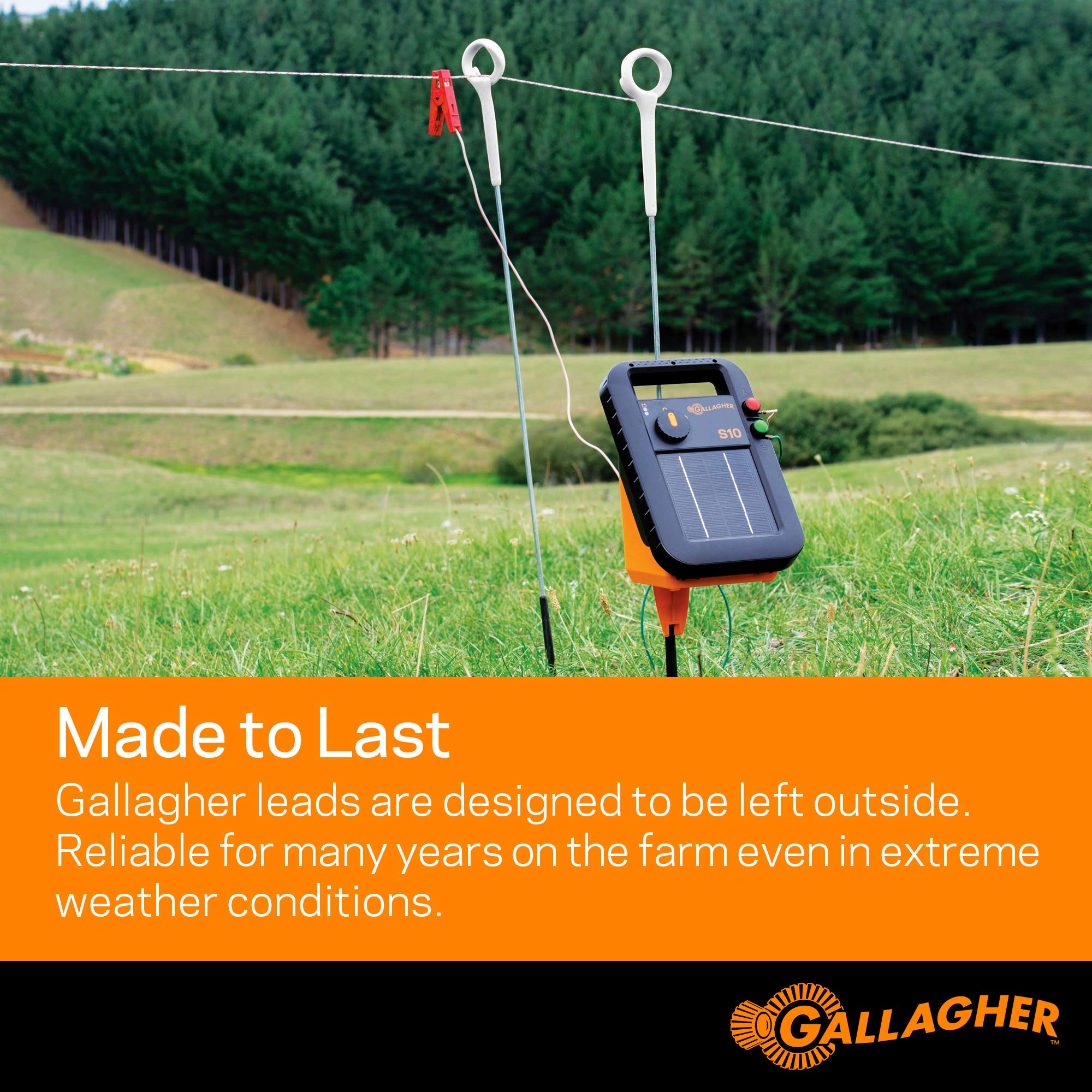 Gallagher clip connected to ground rod demonstrating reliable earthing benefit