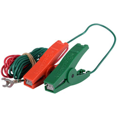 Gallagher leadset front view showing red and green clips for quick connection