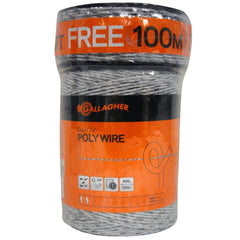 Gallagher front packaging showing polywire roll and bonus roll for easy setup