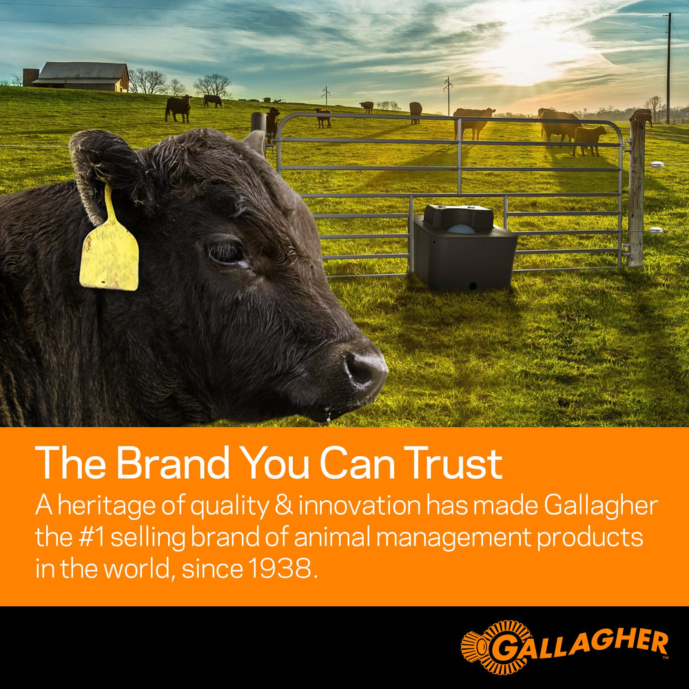 Gallagher product label and specs clearly visible for quick identification and installation guidance