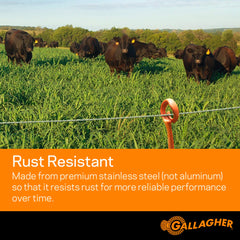 Gallagher polywire mounted on reel in pasture demonstrating quick deployment