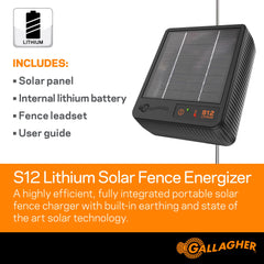 Gallagher S12 mounted on grounding rod showing secure installation and consistent grounding