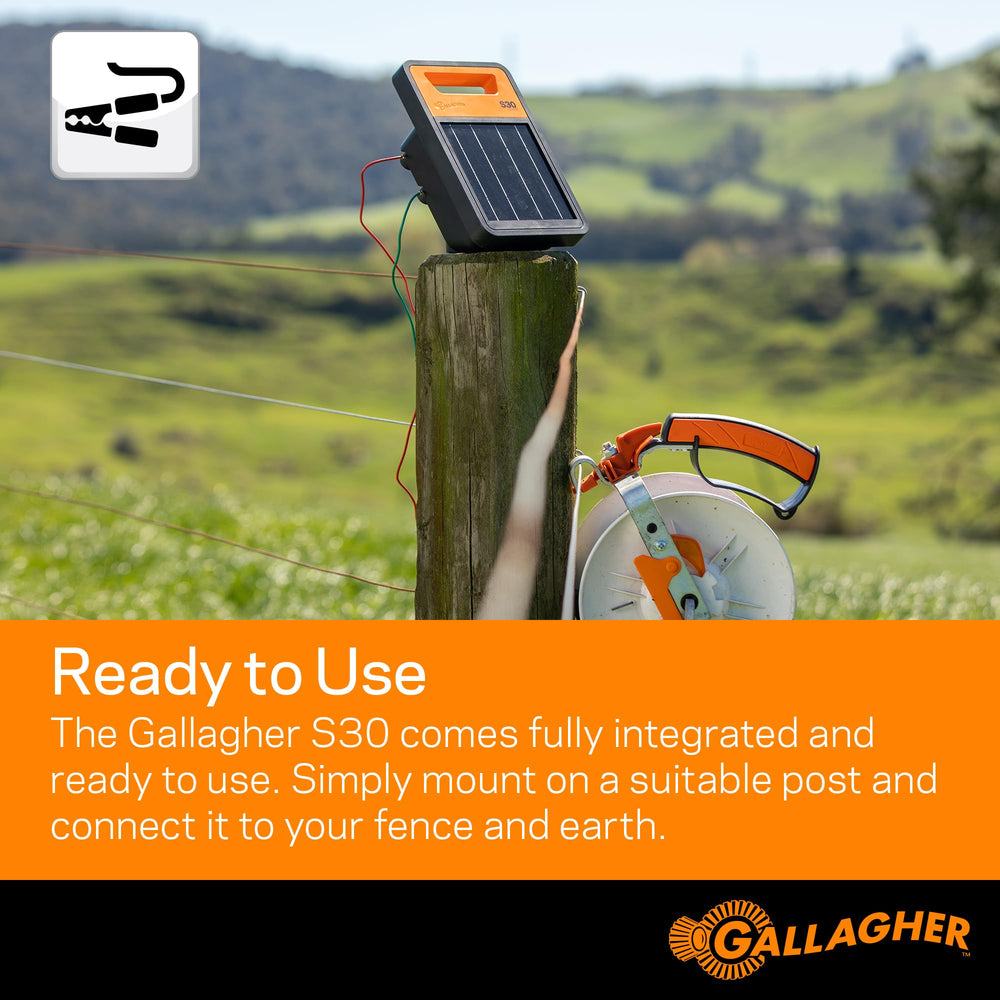 Gallagher S30 energizing poultry netting to protect birds and deter predators