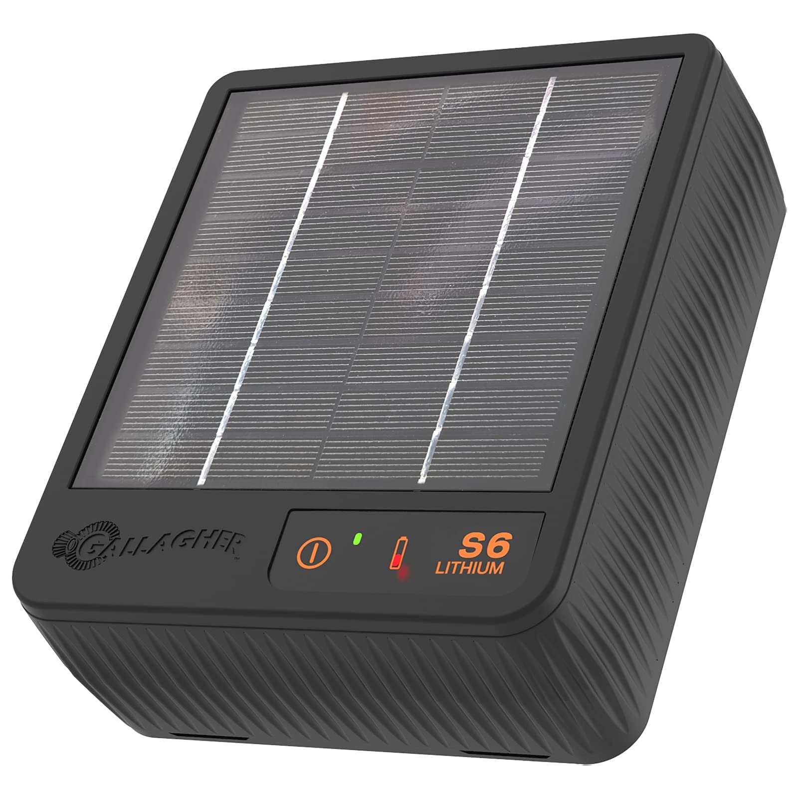Gallagher S6 front view showing compact charger and clear controls for easy installation