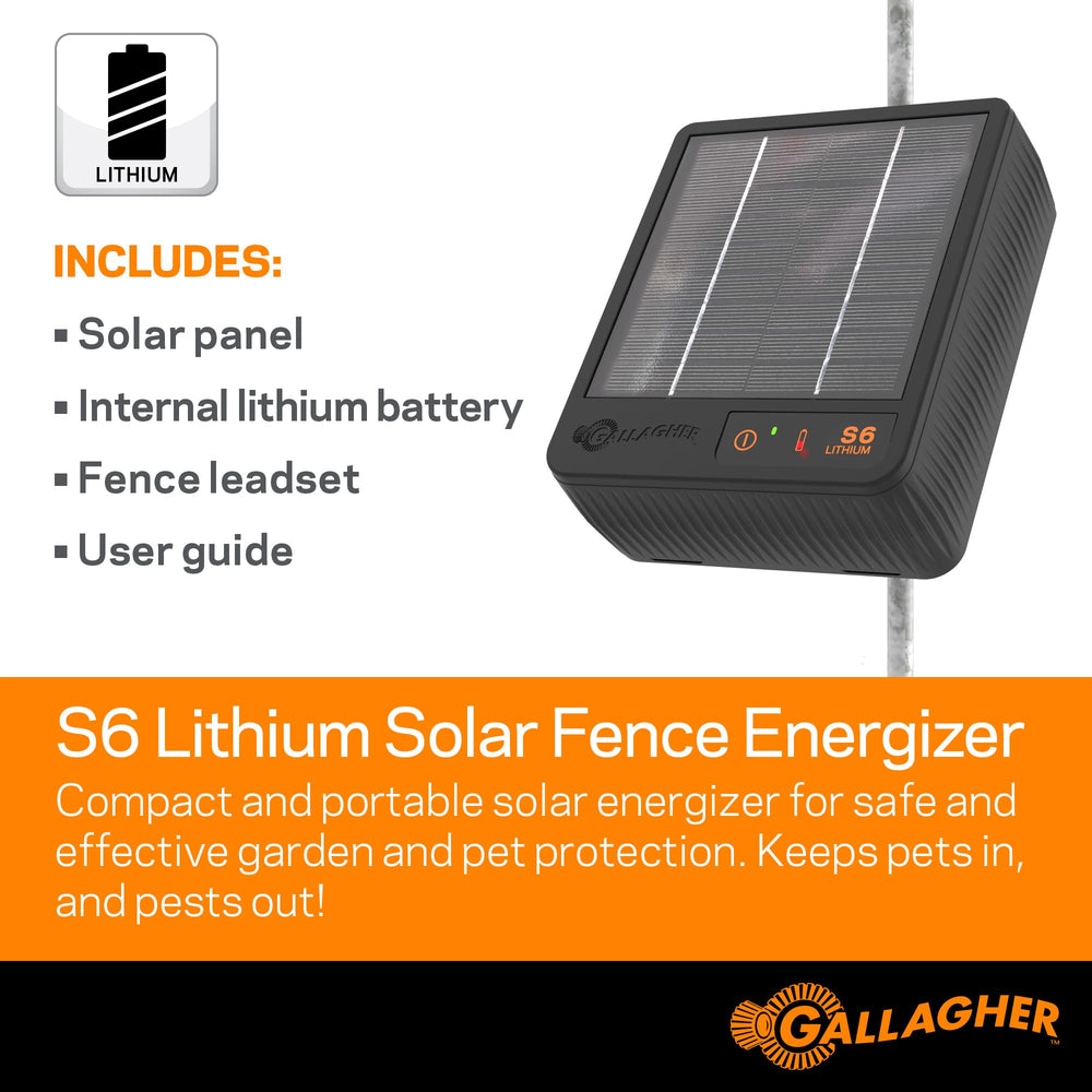 Gallagher S6 mounted on an unpainted grounding rod demonstrating secure ground mounting