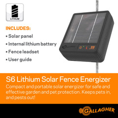 Gallagher S6 mounted on an unpainted grounding rod demonstrating secure ground mounting