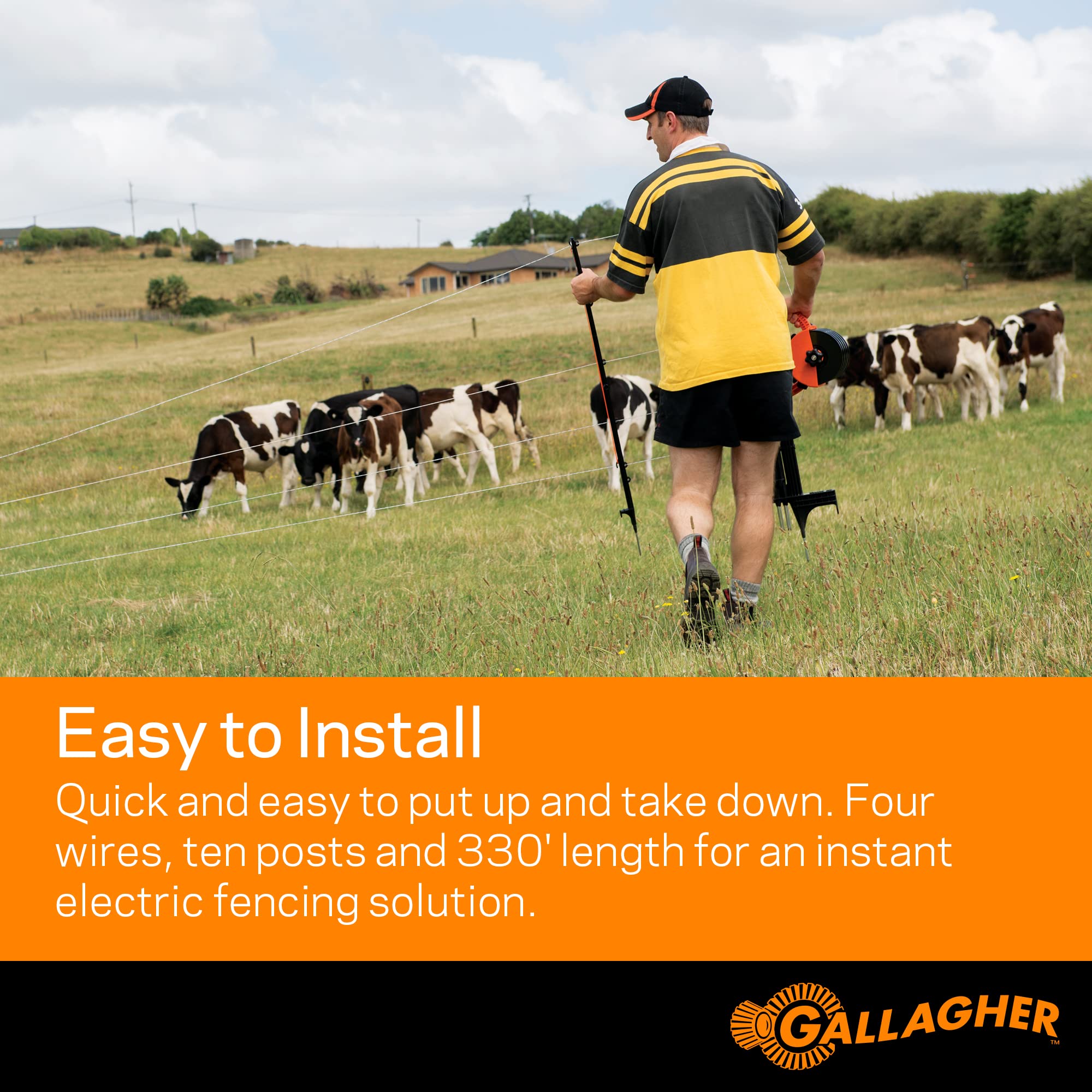 Gallagher installed fence in paddock demonstrating portable temporary containment benefit