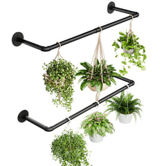 Galood front view of two black metal hanging rods showing clean modern display benefit