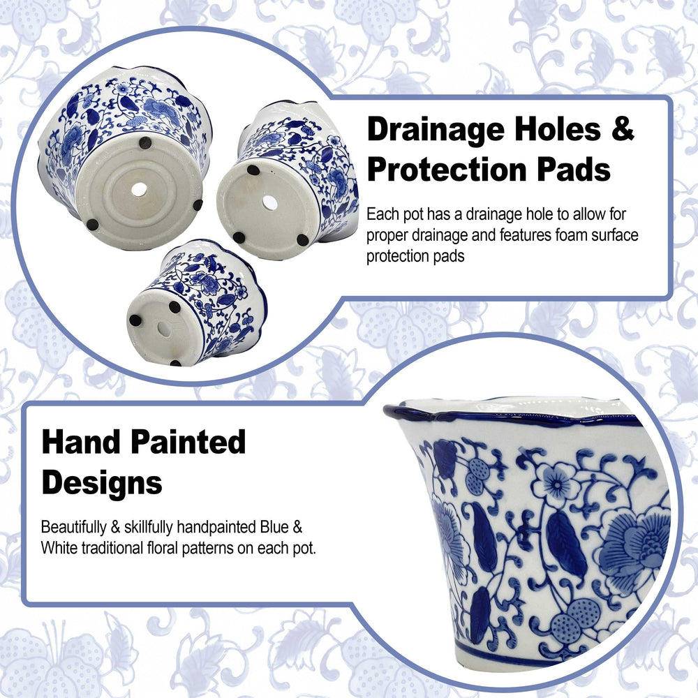 Galt International close-up of blue floral pattern emphasizing decorative detail and charm