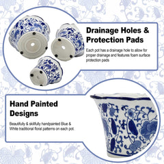 Galt International close-up of blue floral pattern emphasizing decorative detail and charm
