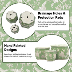 Galt International close-up of floral pattern showing fine glaze detail and decorative appeal
