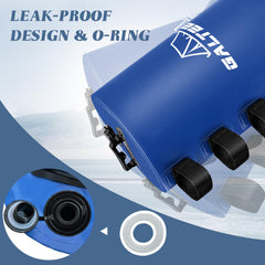 GALTEED filled water bag installed on a canopy leg to improve stability