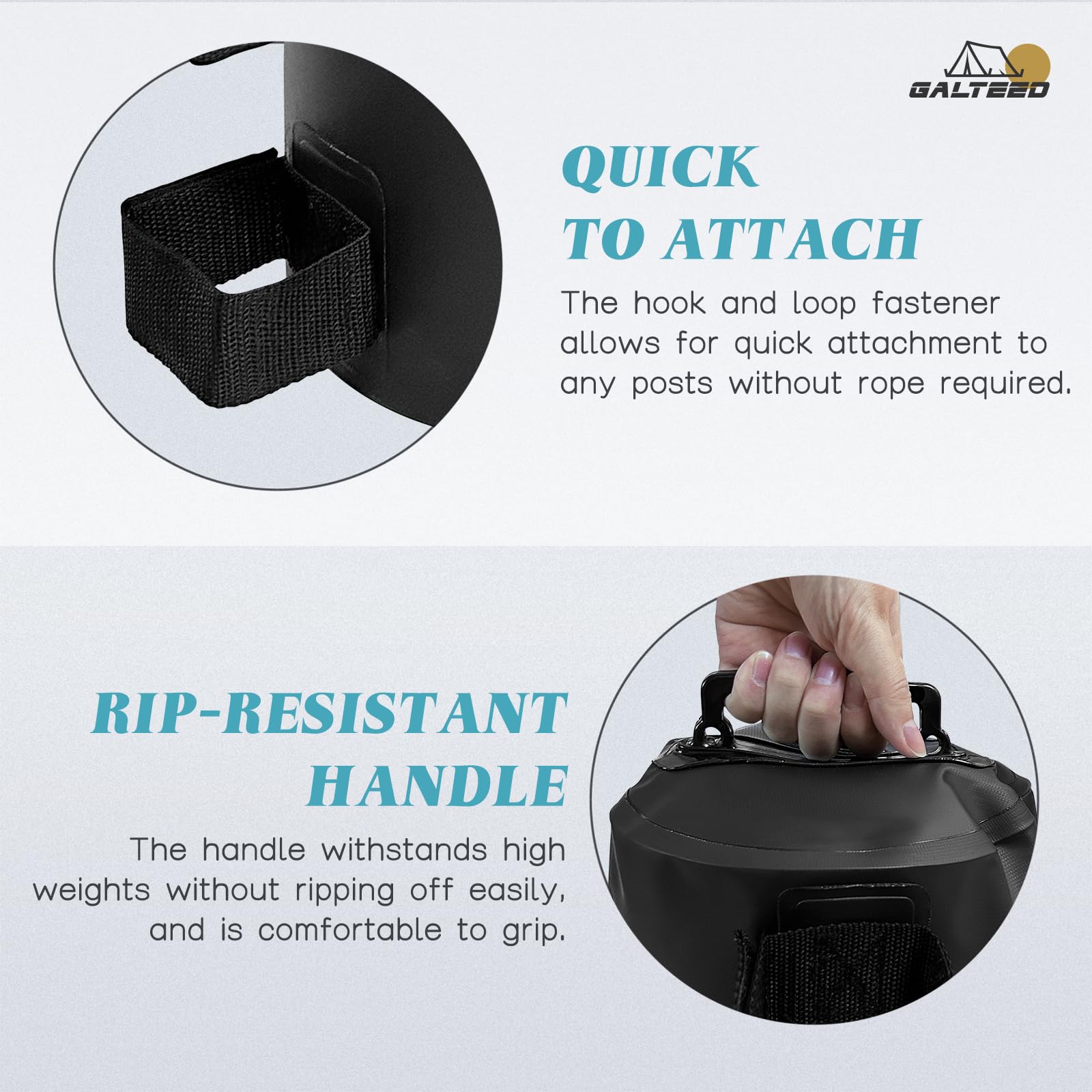GALTEED filled weight secured to canopy leg providing strong wind stability