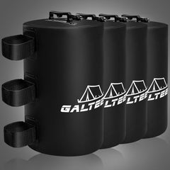 GALTEED front view of four black leg weight bags showing compact storage benefit