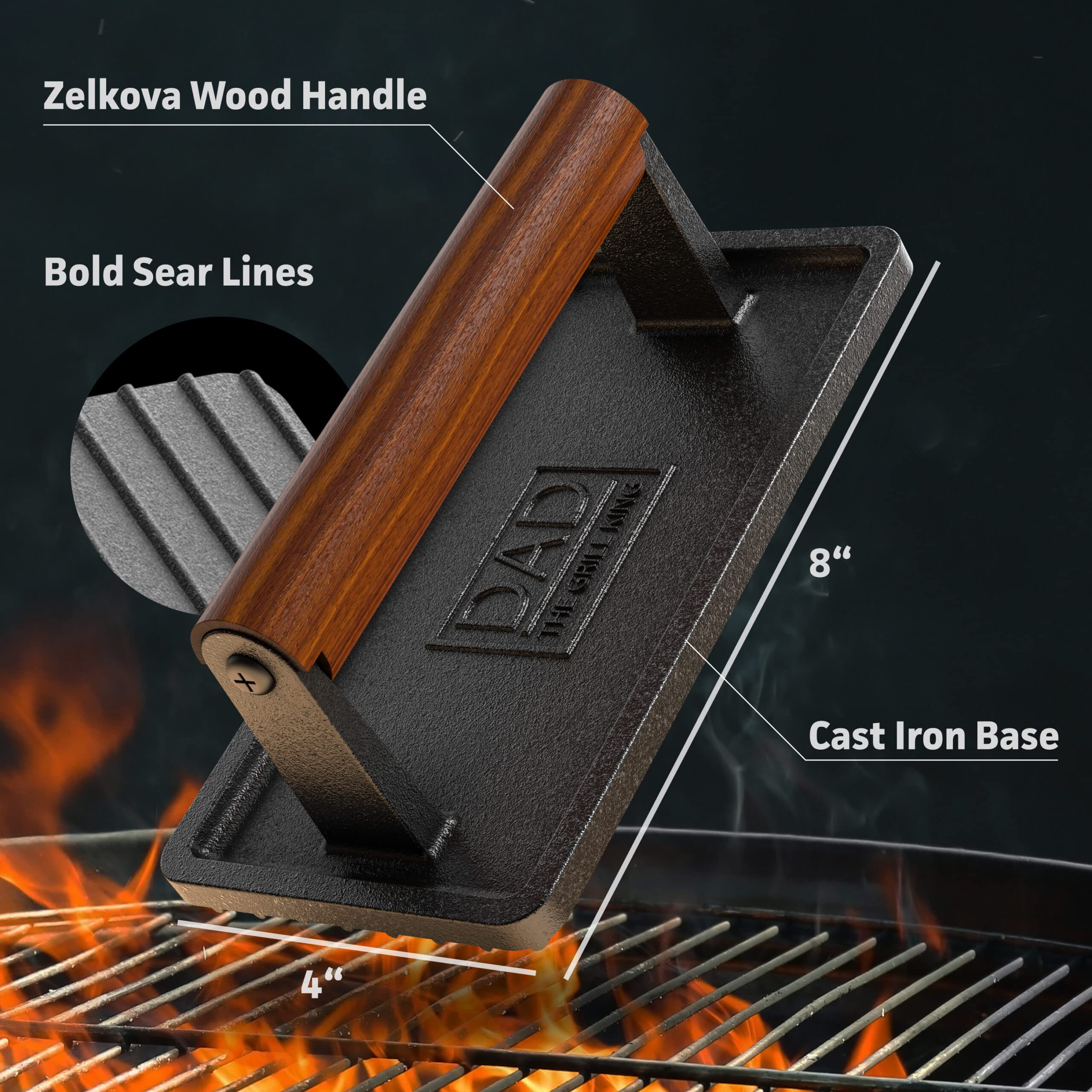 GALVANOX press beside spatula showing 2.6 lb scale and weight advantage
